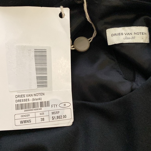 Dries Van Noten Devos Draped Sheath Black Dress Size 38 NWT - Picture 5 of 7